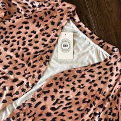 NXH Khaki Leopard Open Long Cardigan