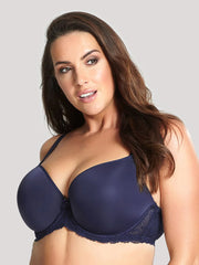 Sculptresse by Panache Sasha Plus Size Plunge Lace Bra Ink