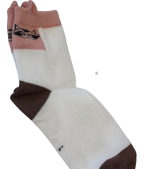 White/Brown Racoon Socks