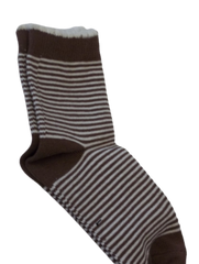 White/Brown Striped Socks Pair