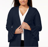 Charter Club Intrepid Blue Cardigan Sweater with Pleated Sleeves