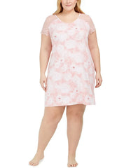 Charter Club Printed Lace Flutter Sleeve Nightgown Sketched Blooms