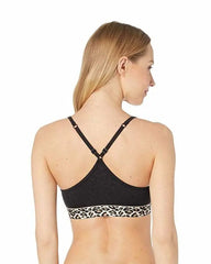 Calvin Klein Womens Animal-Print Unlined Bralette Black