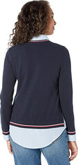 Tommy Hilfiger Sky Captain Geometric-Trim V-Neck Sweater