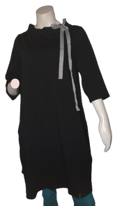 BeWear Black Shift Dress with Grey Bow Accent size XL