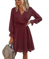 Supreme Fashion Swiss Dot Surplice Dress size S