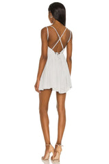 Michael Costello x REVOLVE Etta Mini Wrap Dress in Baby Blue - size XS