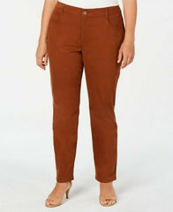 Style & Co. Plus Size Brown High-Rise Slim-Leg Jeans size 14W