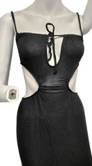 WeWoreWhat Ruched Cutout Maxi Dress in Black - size M