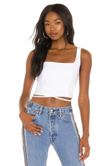 AFRM Saskia Corset Top in Blanc - size M