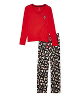 René Rofé Red & Black Soft Cuddles Dogs Pajama Set