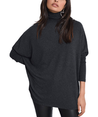 Milan Kiss Anthracite Turtleneck Top size L