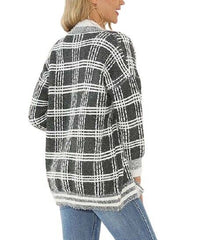 Belle de Jour Black Check Cardigan