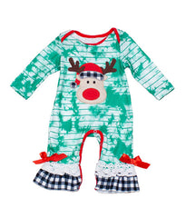 Dress Up Dreams Tie-Dye Reindeer Ruffle Cuff Playsuit size 9/12M