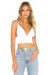 superdown Gene Satin Top in White - size S - Modified
