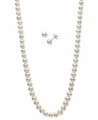 Cultured Freshwater Pearl Necklace & Earring Set