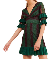 Endless Rose Green Striped Empire Waist Dress size S