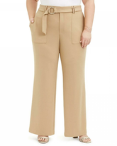 INC Plus Size Beige Utility-Pocket Wide-Leg Pants - sizes 16W, 18W