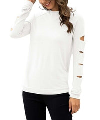 Chateau Amour White Sleeve-Cutout Sweatshirt