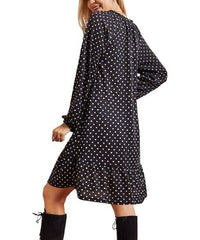 Suzanne Betro Polka Dot Ruffle Asymmetric Midi Dress size XL
