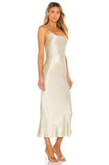 Shona Joy Cowl Back Bias Midi Dress in Melon - size US 2