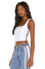 AFRM Saskia Corset Top in Blanc - size M
