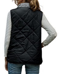 Camisa Black & Gray Reversible Quilted Vest