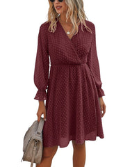 Supreme Fashion Swiss Dot Surplice Dress size S