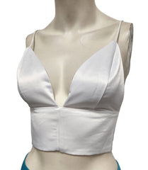 superdown Gene Satin Top in White - size S - Modified