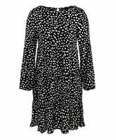 Gaovot B&W Dot Tiered Shift Dress size M