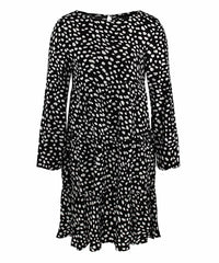 Gaovot B&W Dot Tiered Shift Dress size M