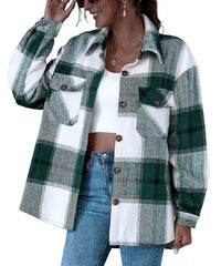 Sucrefas Green Plaid Pocket Button-Up