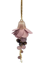 INC International Concepts Gold-Tone Purple Beaded Fabric Flower Necklace