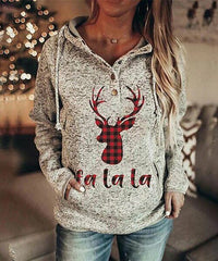 Gray & Red 'Fa La La' Hoodie size XL