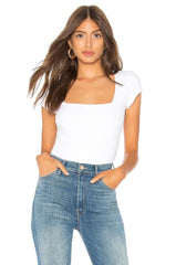 Free People Square Eyes Bodysuit in White - size XS
