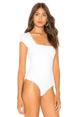 Free People Square Eyes Bodysuit in White - size XS