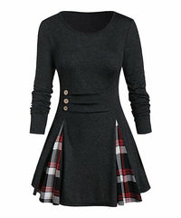 Camisa Plaid Pleat Top size 5XL