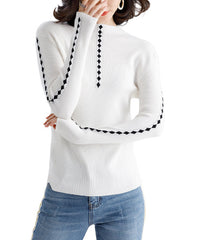 Jasmine R. Diamond-Accent Long Sleeve Top size M