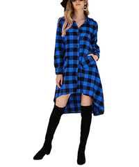 Camisa Buffalo Check Hi-Low Pocket Shirt Dress size XXL