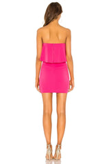 superdown Catalina Ruffle Tube Mini Dress in Hot Pink - size XXS - Modified