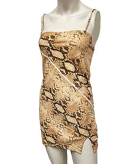 Indah Bea Bias Mini Dress in Desert Python - size XS - Modified