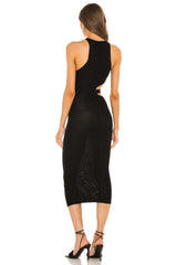Michael Costello Athena Midi Dress in Black - size XXS