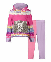 Lily Kids Sequin Tie-Dye Hoodie Set size 12Y
