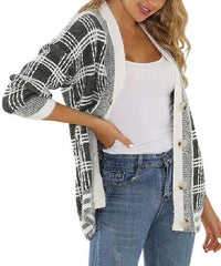 Belle de Jour Black Check Cardigan