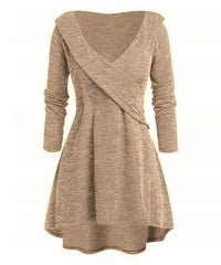 Ribbed Surplice Hi-Low Dress size M