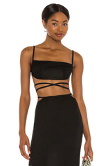 WeWoreWhat Ruched Top in Black - size S