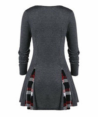 Camisa Plaid Pleat Top size 5XL