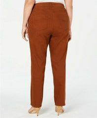 Style & Co. Plus Size Brown High-Rise Slim-Leg Jeans size 14W