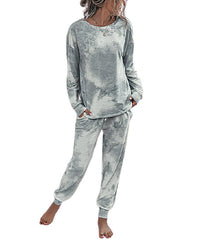 Supreme Fashion Tie-Dye Long Sleeve Top & Joggers Set size S