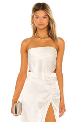 Amanda Uprichard X REVOLVE Nashville Top in Ivory - size S - DYED